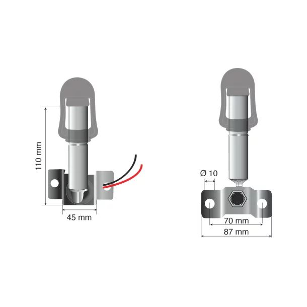 Villogó tartó DIN csatlakozóval 12/24V - Fix-8