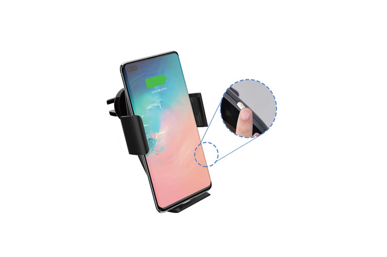 Mobiltelefon tartó tapadókoronggal, állítható karral, Wireless Qi induktív töltéssel, iPhone és Samsung készülékekhez thumb