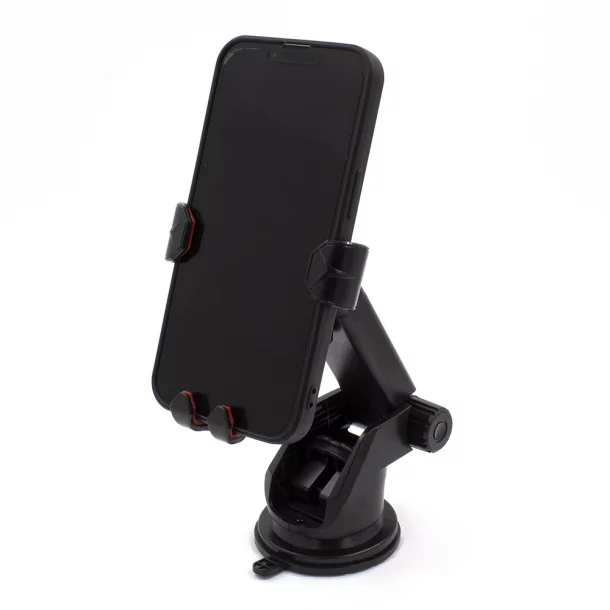 Mobiltelefon tartó tapadókoronggal, állítható karhossz 85-130mm, szélesség 68-85mm, Fekete/Piros