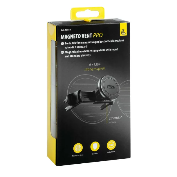 Magneto Vent Pro, magnetic phone holder for standard and round air vents