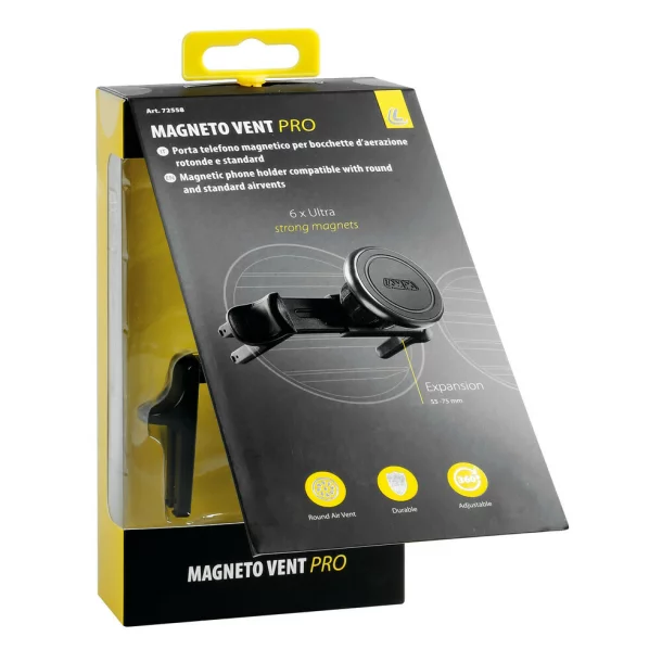 Magneto Vent Pro, magnetic phone holder for standard and round air vents