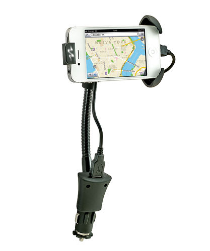 Adjustable mobile phone holder with USB Pulse thumb