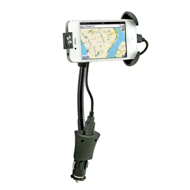 Adjustable mobile phone holder with USB Pulse