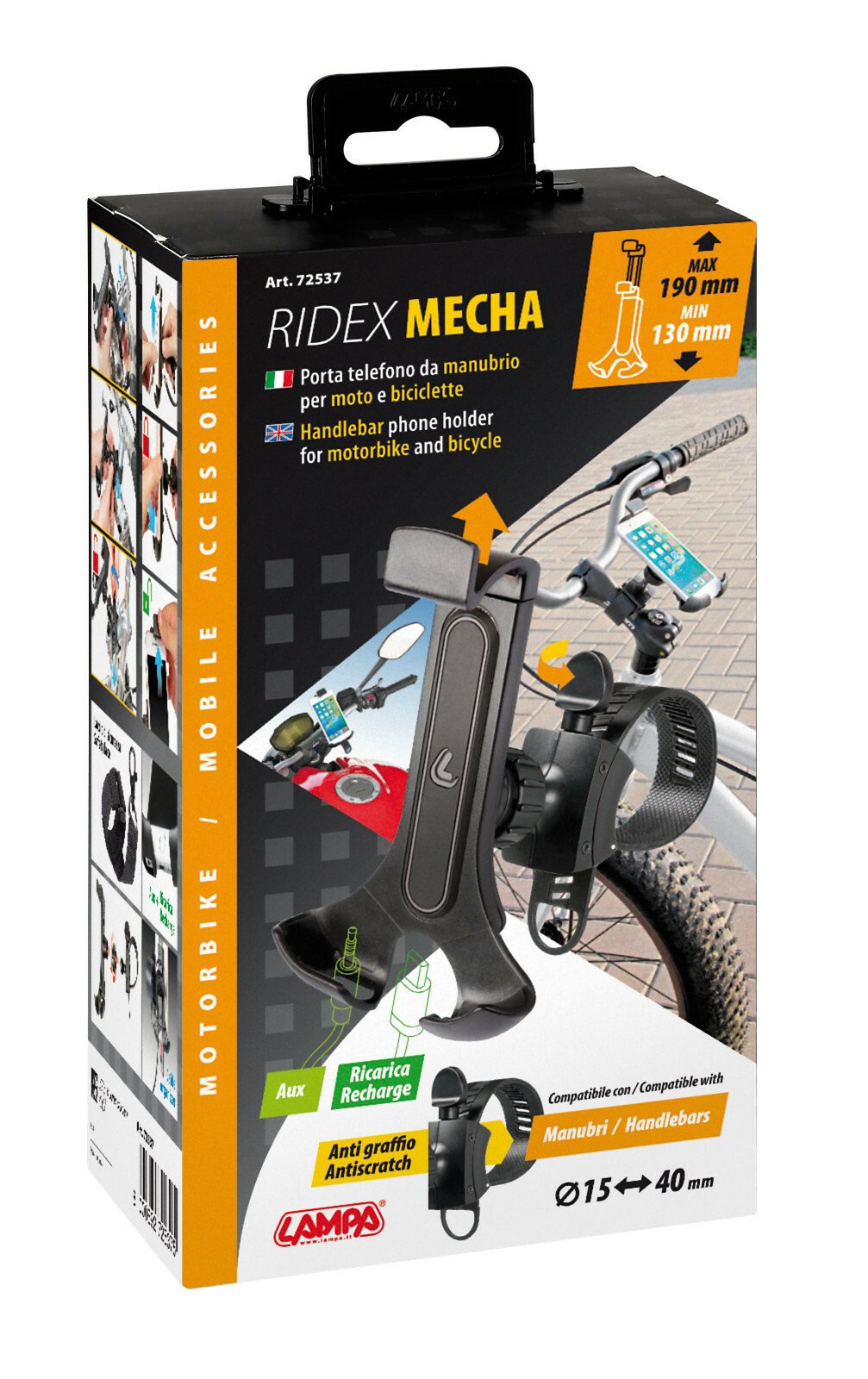 Ridex Mecha, phone holder for handlebars thumb