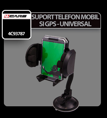 Suport telefon mobil si GPS universal negru 4Cars thumb