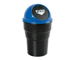 Suport tip cos gunoi mini pentru bord auto Push-Bin Lampa - Albastru/Negru