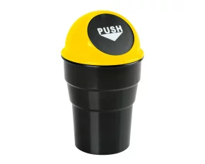 Suport tip cos gunoi mini pentru bord auto Push-Bin Lampa - Galben/Negru