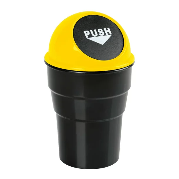 Push-Bin, mini car trash bin Lampa - Yellow/Black