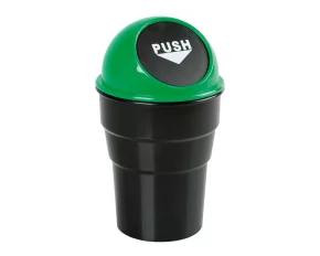 Suport tip cos gunoi mini pentru bord auto Push-Bin Lampa - Verde/Negru