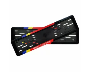Suporti numar inmatriculare cu rama detasabila set 2buc - Romania