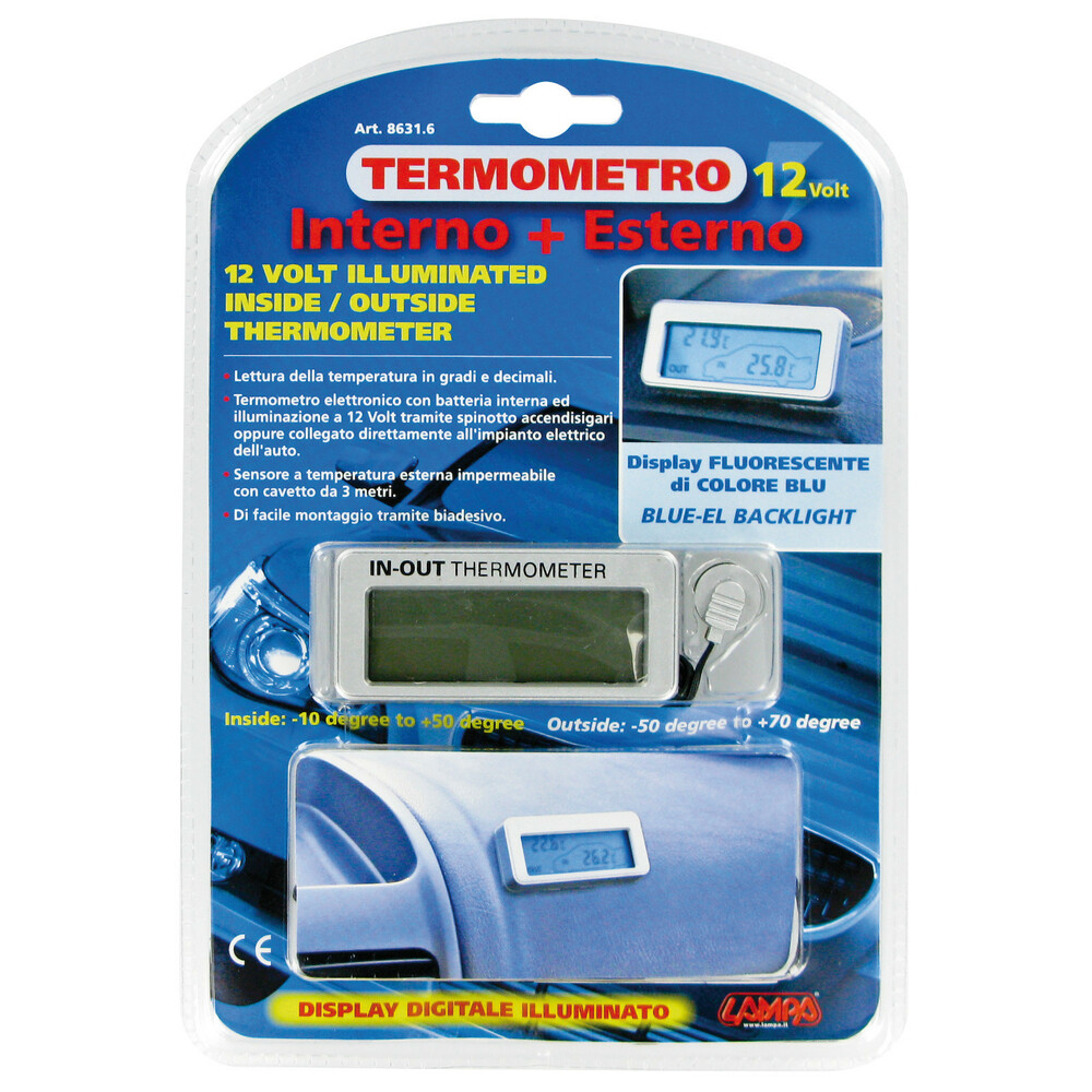 Termometru int-ext Lampa - 12/24V-Resigilat, thumb