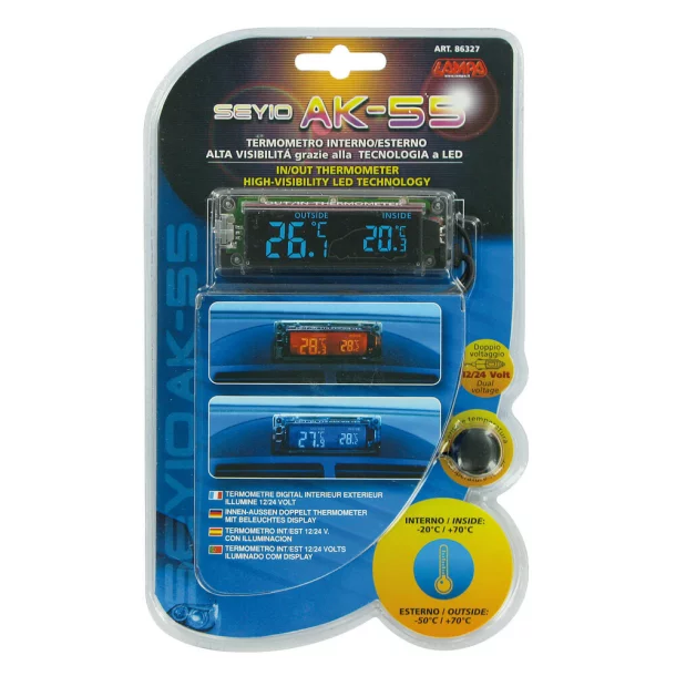 Int-ext thermometer Seyio AK-55 two colors 12/24V