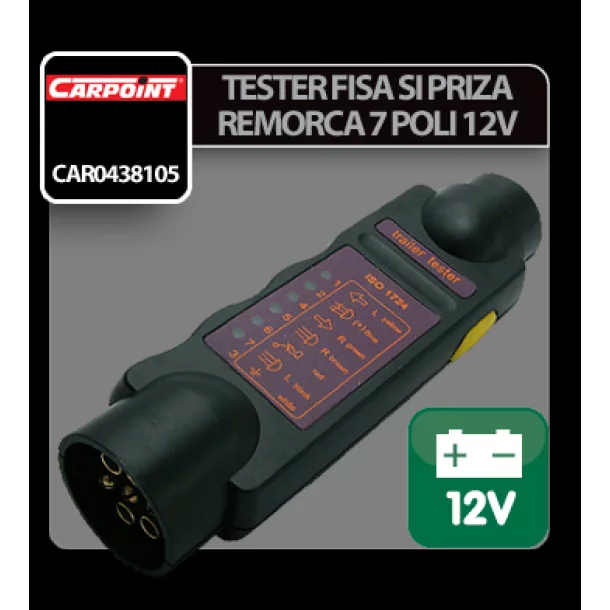 Tester fisa si priza remorca cu 7 poli 12V Carpoint