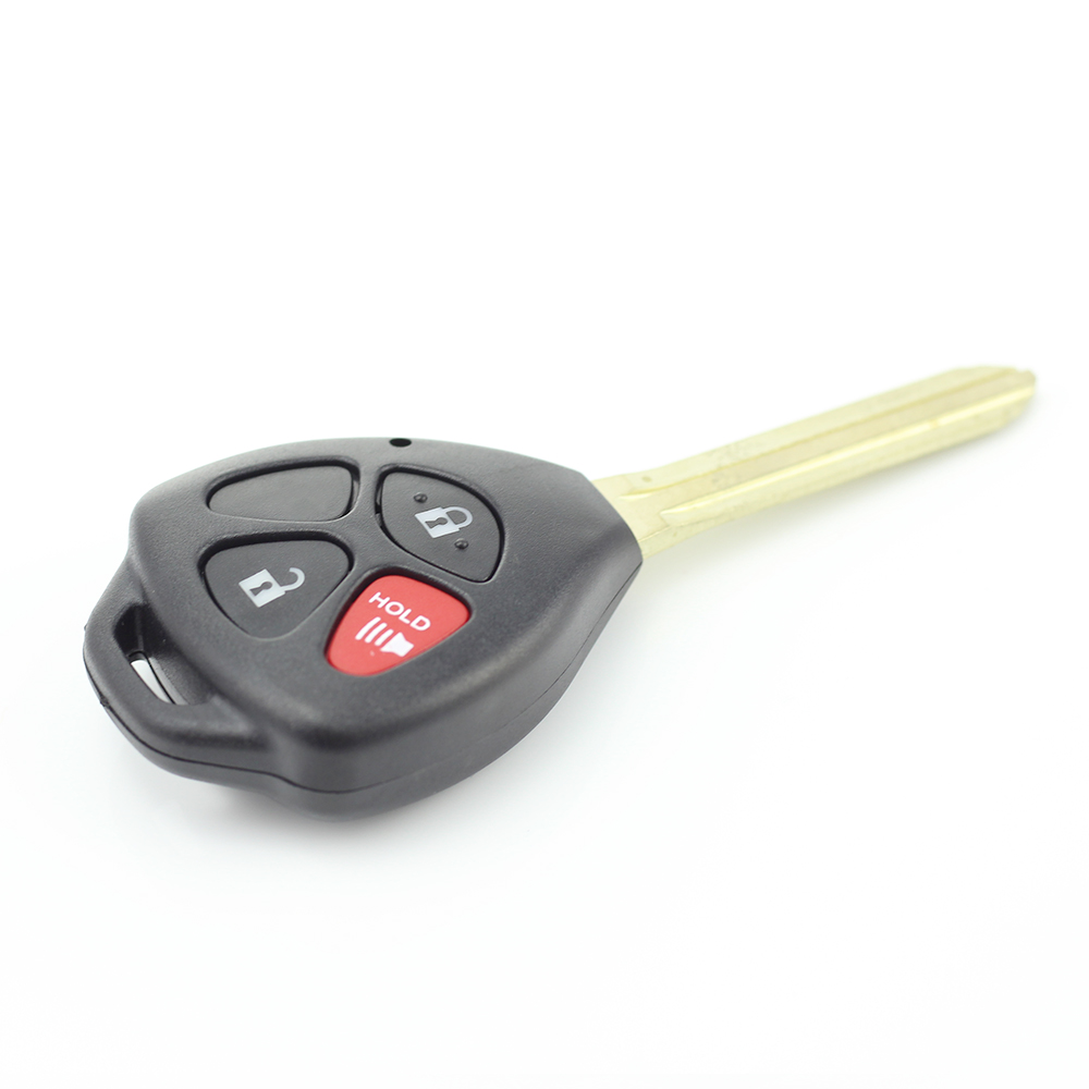Toyota carcasa cheie 2+1 butoane cu buton rosu panica (fara logo) thumb
