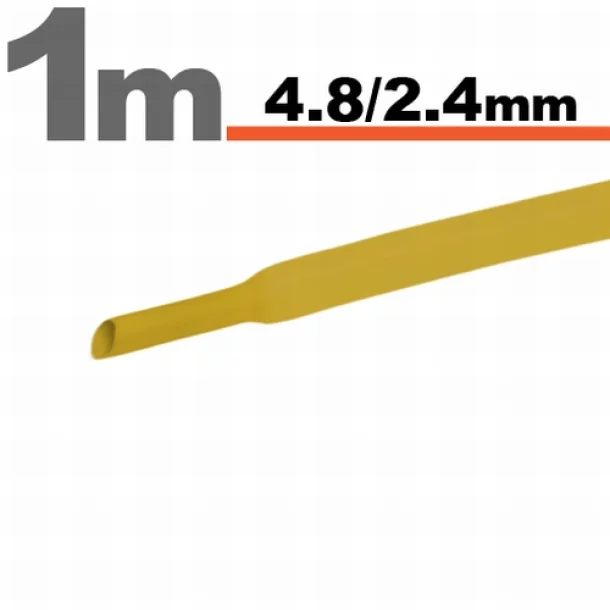 Tub Termocontractibil Galben • 4,8 / 2,4 mm