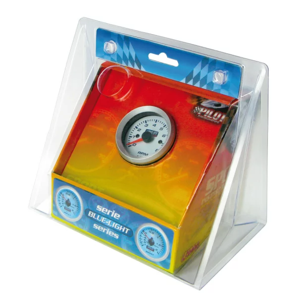 Tachometer 0-8000 RPM - Ø 2” (52 mm) Blue-Light - 3/4/6 cylinder