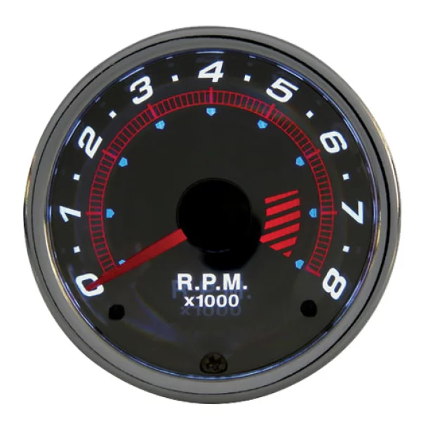 Tachometer 0-8000 RPM - Ø 2” (52 mm) Chrome series - 4 cylinder