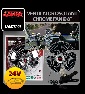 Ventilator oscilant Chrome - Fan Ø 8” din metal 24V thumb