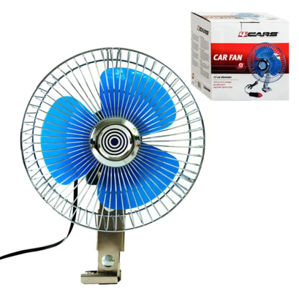 Ventilator oscilant cu grila metal 4Cars 12V