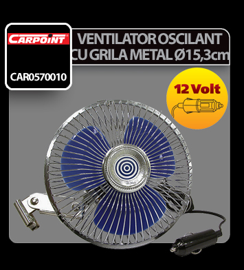 Ventilator oscilant cu grila metal Carpoint 12V thumb
