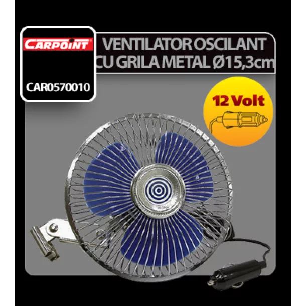 Ventilator oscilant cu grila metal Carpoint 12V