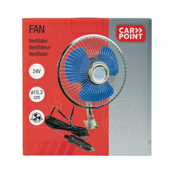 Ventilator oscilant cu grila metal Carpoint 24V