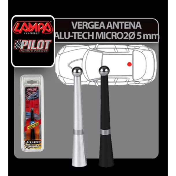 Vergea antena Alu-Tech Micro 2 - Ø 5mm - Negru - Resigilat