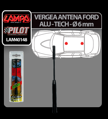 Vergea antena Alu-Tech pentru Ford - Ø 6mm - Negru thumb