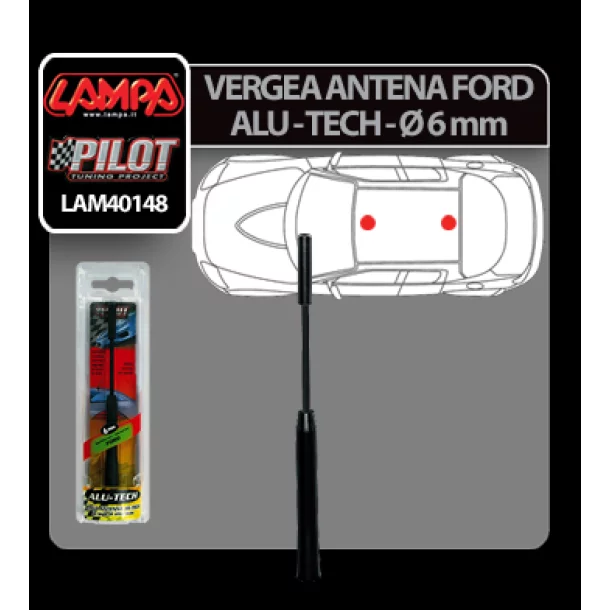 Vergea antena Alu-Tech pentru Ford - Ø 6mm - Negru