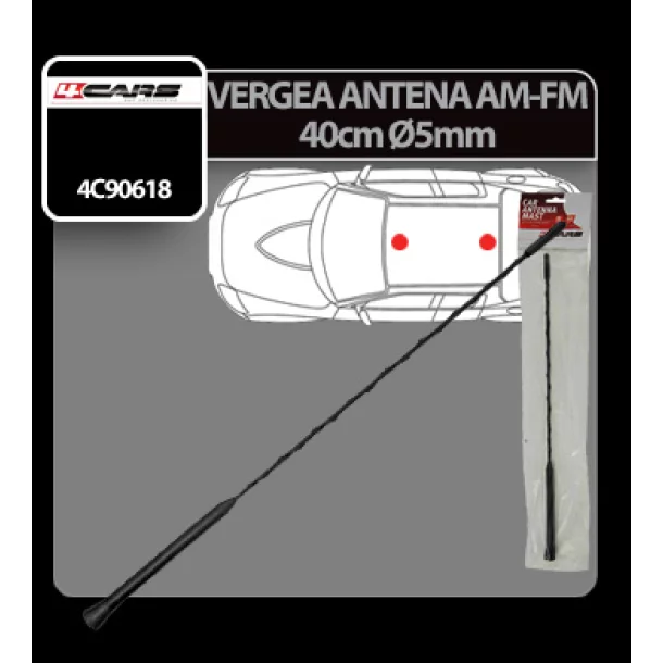 Vergea antena (AM/FM) 4Cars - 40cm - Ø 5mm