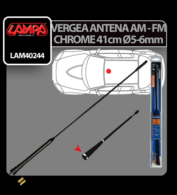 Chrome-Ring tetőantenna pálca (AM/FM) - 41 cm - Ø 5-6 mm thumb