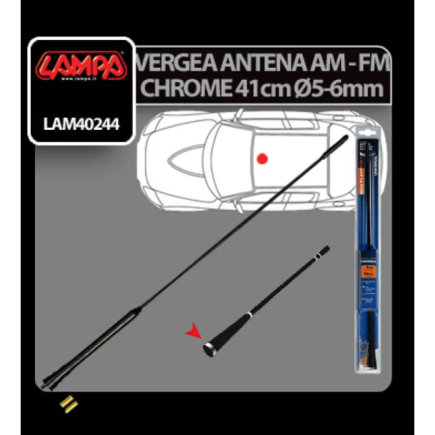 Vergea antena Chrome-Ring (AM/FM) Lampa - 41cm - Ø 5-6mm