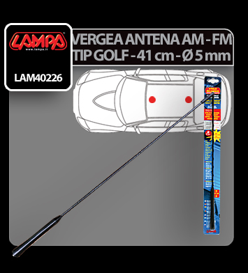 Vergea antena tip Golf (AM/FM) Lampa - 41cm - Ø 5mm thumb