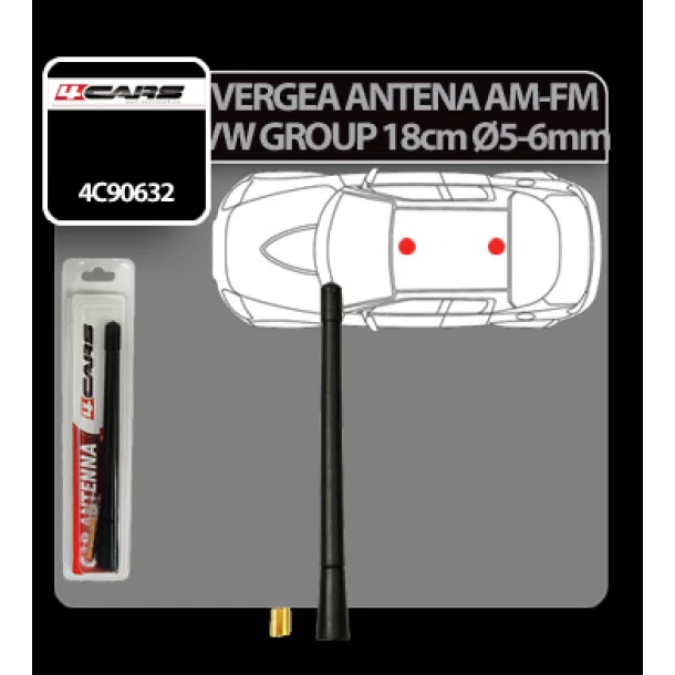 4Cars VW group replacement mast - 18 cm - Ø 5-6 mm