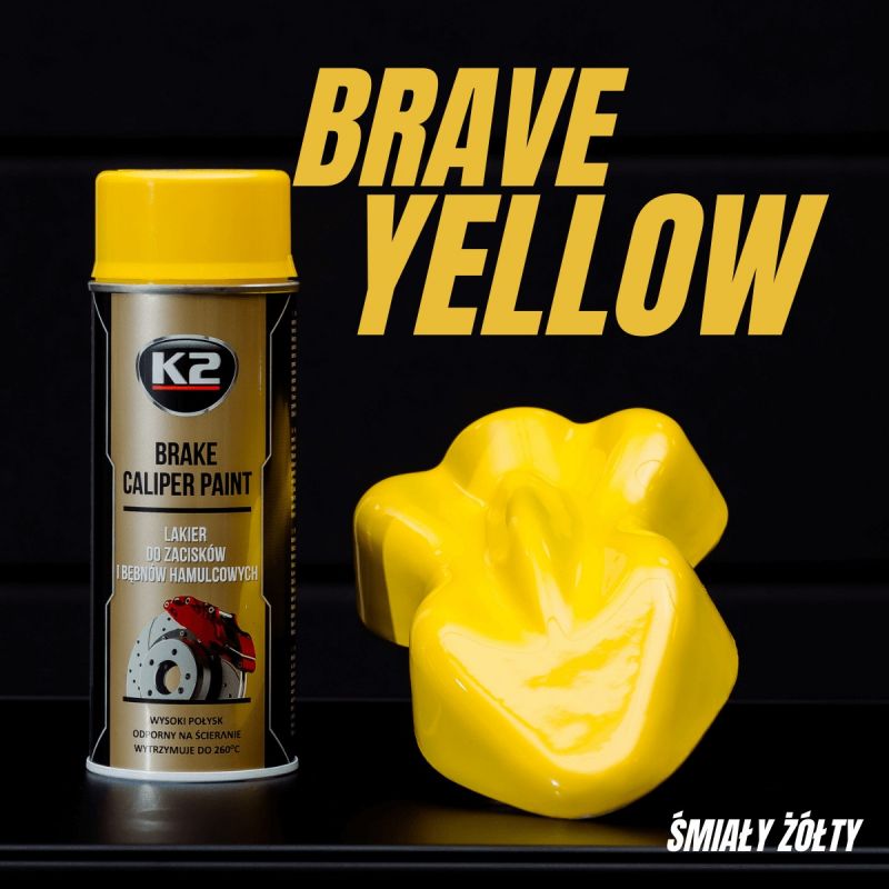 K2 féknyereg festék spray, 400ml - Sárga thumb