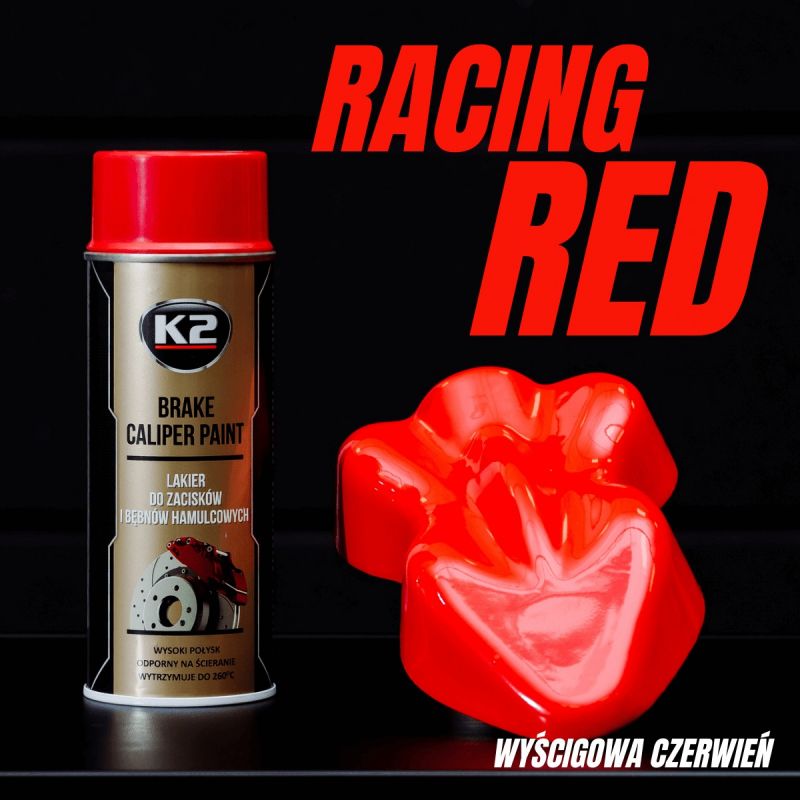 K2 féknyereg festék spray, 400ml - Piros thumb