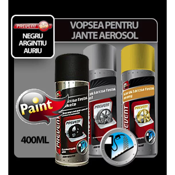 Prevent wheel disk paint fuel resistant aerosol 400ml - Silver