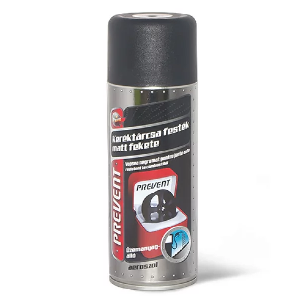 Vopsea pentru jante rezistenta la combustibili aerosol Prevent 400ml - Negru mat