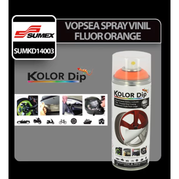 Kolor Dip Gumis festék spray 400ml - Fluor orange