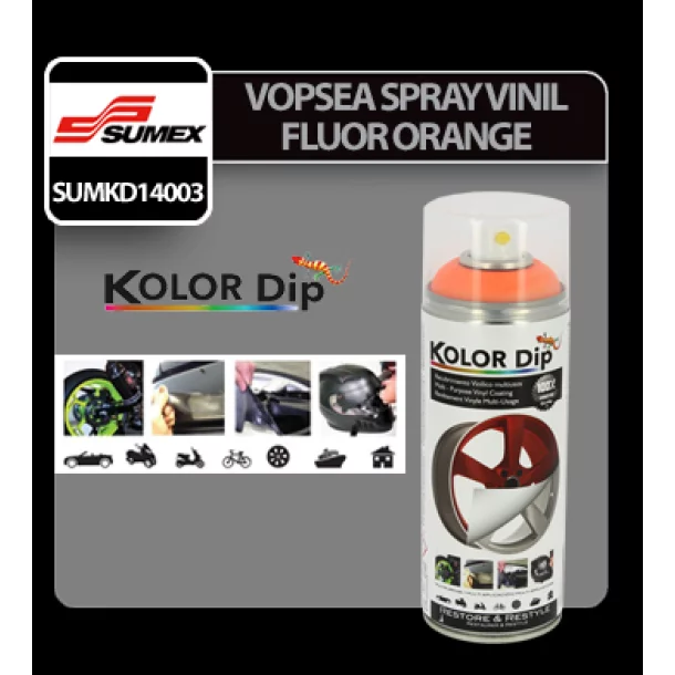 Vopsea spray cauciucata Kolor Dip 400ml - Fluor orange