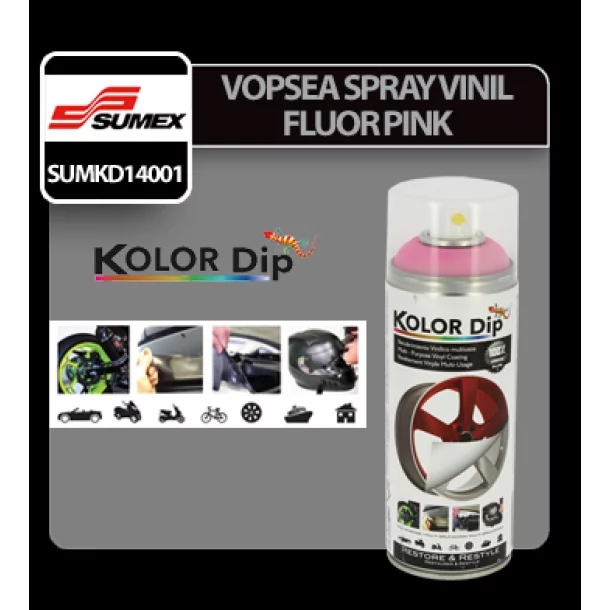 Vopsea spray cauciucata Kolor Dip 400ml - Fluor pink