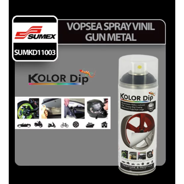 Kolor Dip Gumis festék spray 400ml - Gun metal