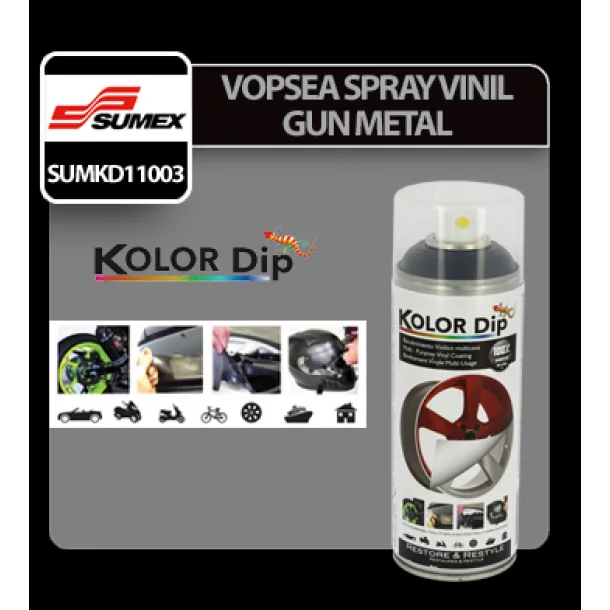 Vopsea spray cauciucata Kolor Dip 400ml - Gun metal