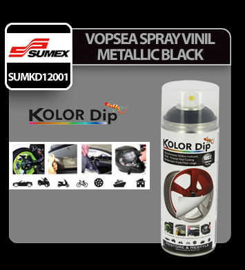 Kolor Dip Gumis festék spray 400ml - Metallic black thumb