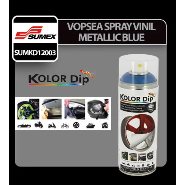 Vopsea spray cauciucata Kolor Dip 400ml - Metallic blue