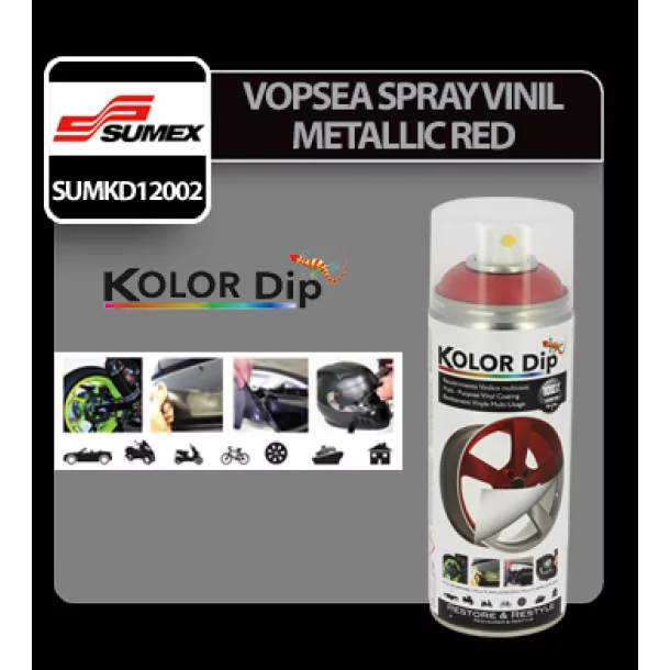 Kolor Dip Gumis festék spray 400ml - Metallic red