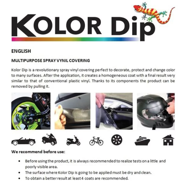 Kolor Dip Vinyl coating paint spray 400ml - Solid Black