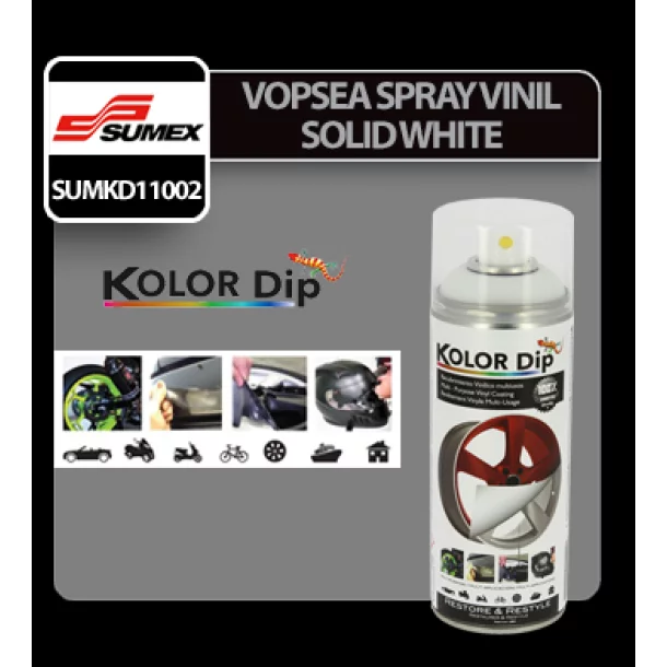 Vopsea spray cauciucata Kolor Dip 400ml - Solid White