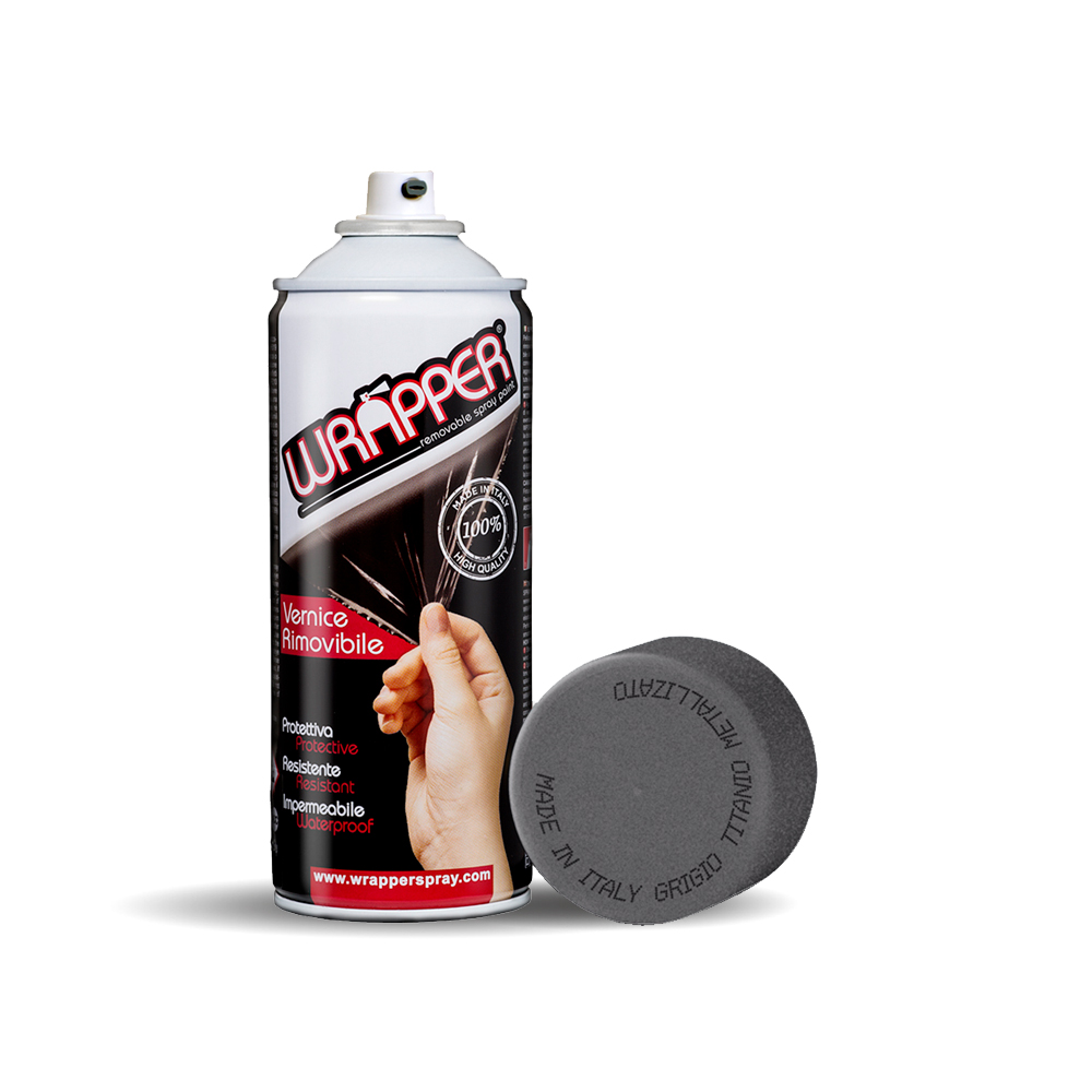 Vopsea spray cauciucata Wrapper 400ml - Gri titan metalizat thumb