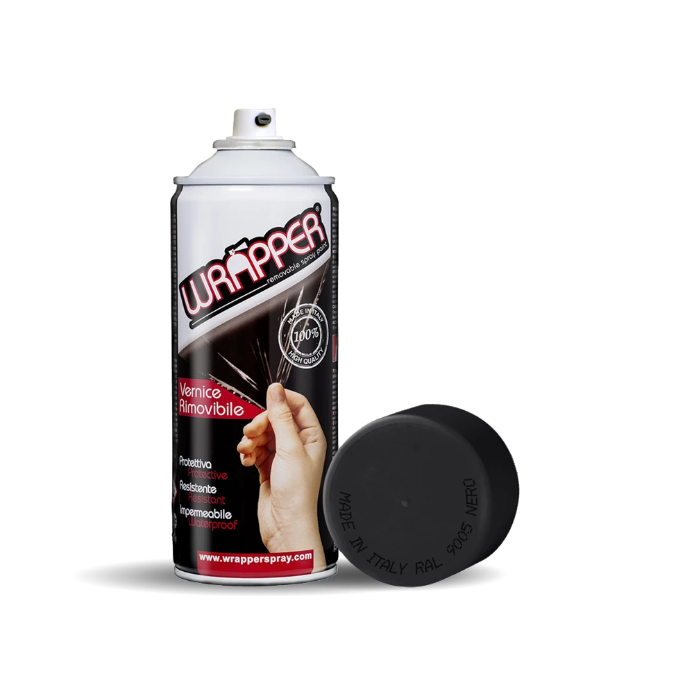 Wrapper, removable spray film, 400 ml - Matt black - Ral 9005 thumb